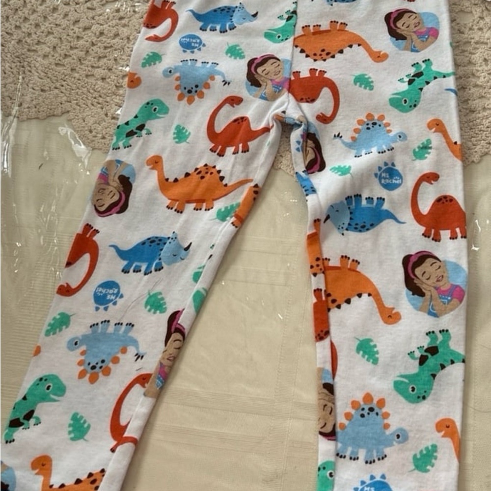 MS. Rachel Multicolor Dinosaur Print Kids Leggings